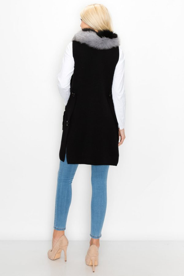 Selma Knitted Sweater Vest with Detachable Faux Fur - Image 29