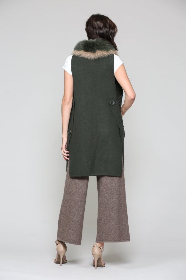 Selma Knitted Sweater Vest with Detachable Faux Fur - Image 21