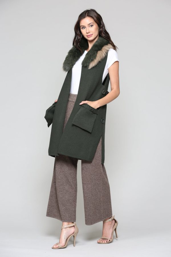 Selma Knitted Sweater Vest with Detachable Faux Fur - Image 20