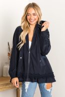 Jadis Woven Windbreaker Jacket with Hoodie