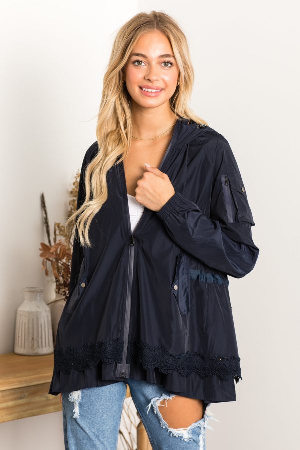 Jadis Woven Windbreaker Jacket with Hoodie - Image 2