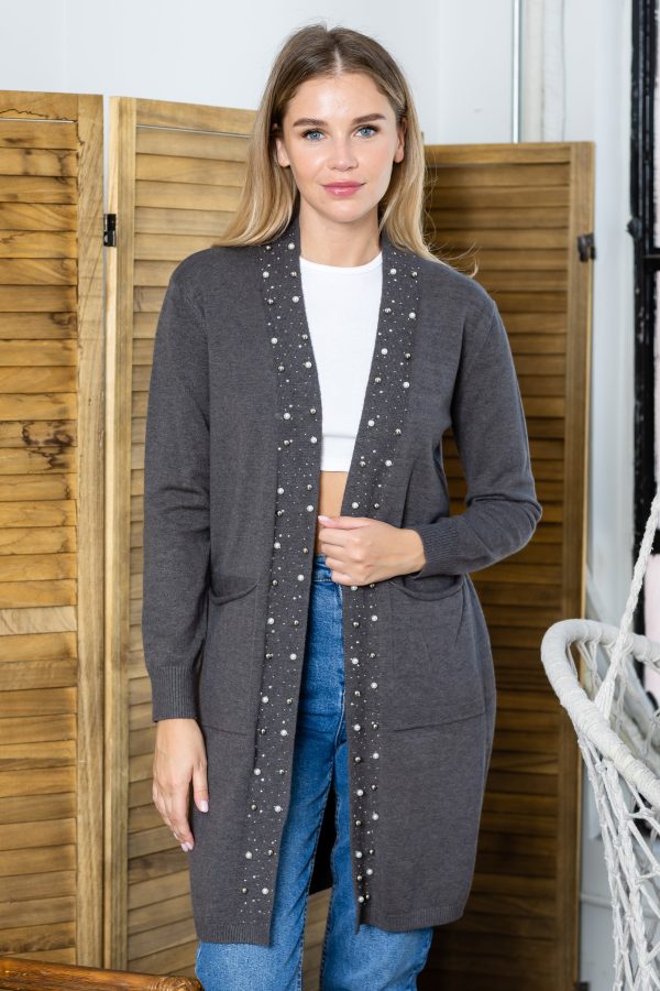 Serra Knitted Sweater Cardigan with Pearls & Sparkles - Image 13