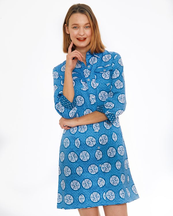 Sag Harbor Dress Navy Medallion - Image 2