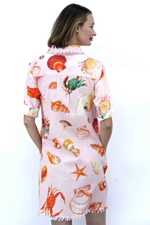 Chatham Dress Pink Sealife Print - Image 5