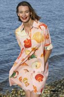 Chatham Dress Pink Sealife Print