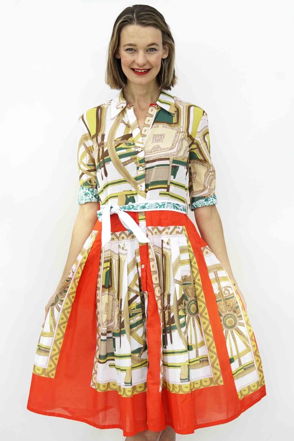 Mrs Maisel Dress Melon And Chartreuse  Print - Image 2