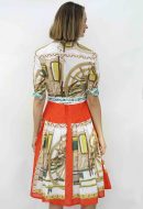 Mrs Maisel Dress Melon And Chartreuse  Print