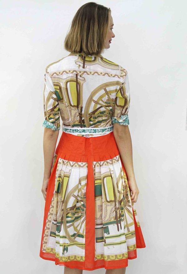 Mrs Maisel Dress Melon And Chartreuse  Print - Image 3