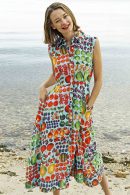 Sea Island Dress Farmer's Market Vintage Print