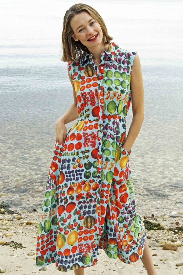 Sea Island Dress Farmer's Market Vintage Print