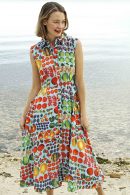 Sea Island Dress Farmer's Market Vintage Print