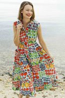 Sea Island Dress Farmer's Market Vintage Print